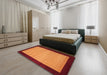 Machine Washable Contemporary Dark Orange Rug in a Bedroom, wshcon661