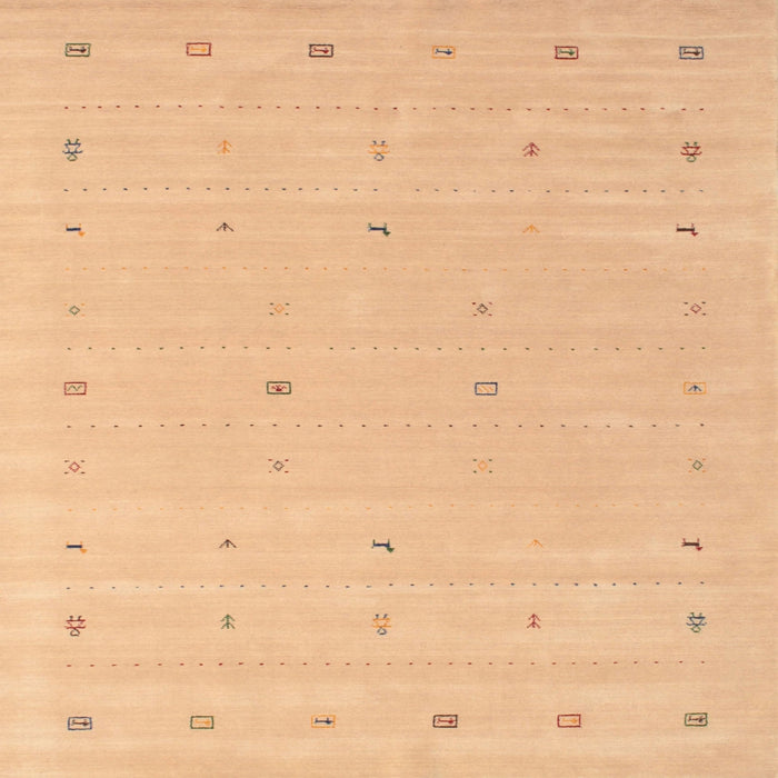 Square Contemporary Yellow Orange Solid Rug, con662