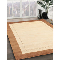 Contemporary Khaki Gold Solid Rug, con664