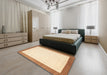 Machine Washable Contemporary Khaki Gold Rug in a Bedroom, wshcon664