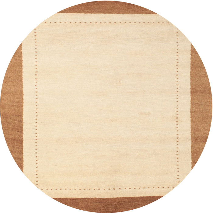 Sideview of Contemporary Khaki Gold Solid Rug, con664