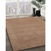 Contemporary Orange Brown Modern Rug in Family Room, con665