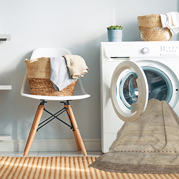 Machine Washable Contemporary Brown Rug in a Washing Machine, wshcon666