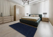Machine Washable Contemporary Night Blue Rug in a Bedroom, wshcon667