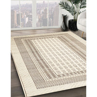 Contemporary Light French Beige Brown Southwestern Rug, con669