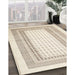 Contemporary Light French Beige Brown Southwestern Rug in Family Room, con669