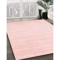 Contemporary Light Red Pink Modern Rug, con66