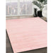 Contemporary Light Red Pink Modern Rug in Family Room, con66