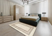 Machine Washable Contemporary Gold Rug in a Bedroom, wshcon670