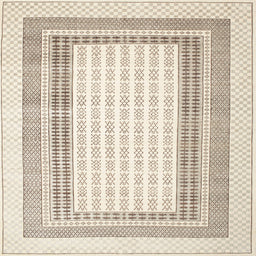 Square Contemporary Gold Modern Rug, con670
