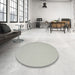 Round Contemporary Dark Gray Modern Rug in a Office, con673