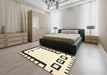 Contemporary Khaki Green Modern Rug in a Bedroom, con676