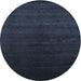 Square Machine Washable Contemporary Dark Blue Grey Blue Rug, wshcon67