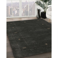 Contemporary Charcoal Black Modern Rug, con680