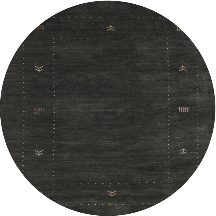 Sideview of Contemporary Charcoal Black Modern Rug, con680