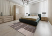 Contemporary Pink Modern Rug in a Bedroom, con681