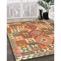 Contemporary Sand Brown Southwestern Rug, con682