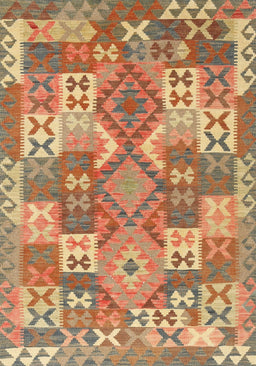 Contemporary Sand Brown Southwestern Rug, con682