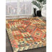 Contemporary Sand Brown Southwestern Rug in Family Room, con682