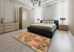 Machine Washable Contemporary Sand Brown Rug in a Bedroom, wshcon682