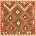 Square Contemporary Red Southwestern Rug, con684