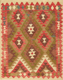 Contemporary Red Southwestern Rug, con684