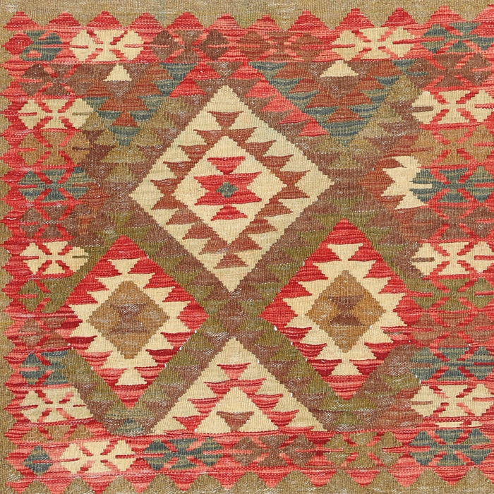 Square Contemporary Red Southwestern Rug, con685