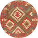 Square Machine Washable Contemporary Red Rug, wshcon685