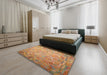 Machine Washable Contemporary Orange Rug in a Bedroom, wshcon687