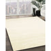 Contemporary Beige Solid Rug in Family Room, con68