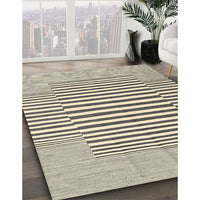 Contemporary Golden Blonde Gold Solid Rug, con691