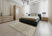 Machine Washable Contemporary Gold Rug in a Bedroom, wshcon691