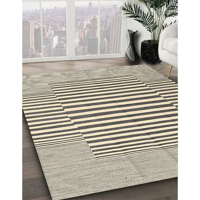 Machine Washable Contemporary Gold Rug in a Family Room, wshcon691