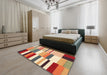 Machine Washable Contemporary Red Rug in a Bedroom, wshcon692