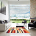 Square Machine Washable Contemporary Red Rug in a Living Room, wshcon692