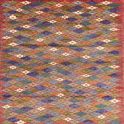Square Contemporary Brown Southwestern Rug, con694
