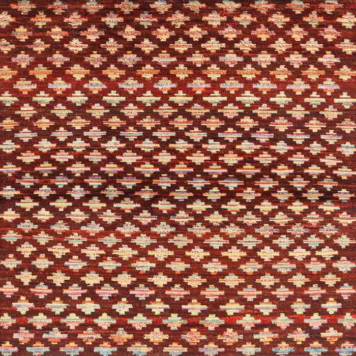 Sideview of Machine Washable Contemporary Sunrise Orange Rug, wshcon695