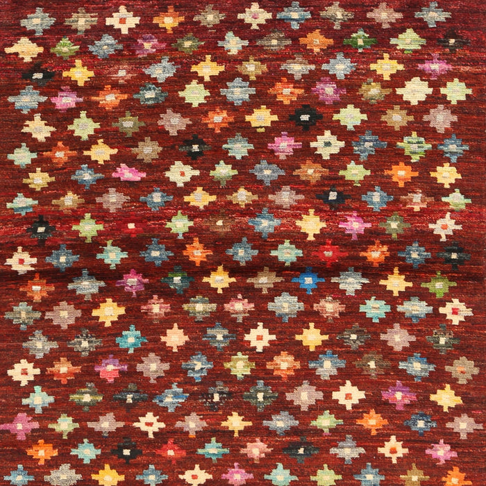 Sideview of Machine Washable Contemporary Rust Pink Rug, wshcon696