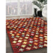 Contemporary Rust Pink Modern Rug in Family Room, con696