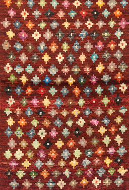 Contemporary Rust Pink Modern Rug, con696