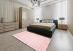 Machine Washable Contemporary Light Red Pink Rug in a Bedroom, wshcon69