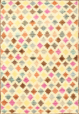 Contemporary Sand Brown Southwestern Rug, con702
