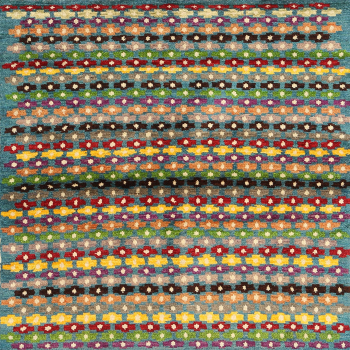 Square Contemporary Chestnut Brown Modern Rug, con705