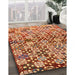 Contemporary Red Modern Rug in Family Room, con707