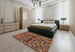 Contemporary Red Modern Rug in a Bedroom, con708