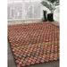 Contemporary Dark Almond Brown Modern Rug in Family Room, con709