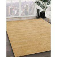 Contemporary Yellow Solid Rug, con70