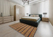 Machine Washable Contemporary Sienna Brown Rug in a Bedroom, wshcon711