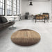 Round Machine Washable Contemporary Sand Brown Rug in a Office, wshcon713