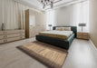 Contemporary Sand Brown Modern Rug in a Bedroom, con713